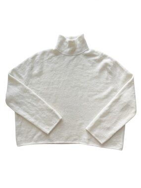 Zara Cream Fuzzy Turtleneck Alpaca Blend Sweater Size Medium